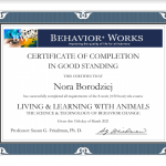 Living and Learning with Animals certified